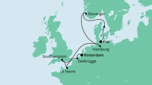 AIDAprima Route 2022: Metropolen von Kiel nach Rotterdam