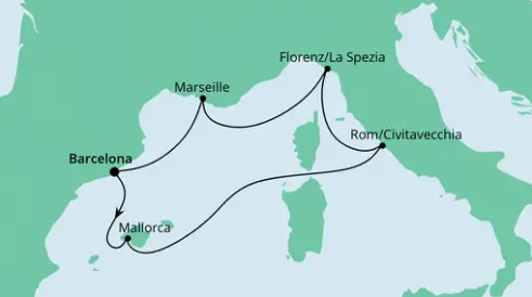 AIDAprima Route 2022: Perlen am Mittelmeer