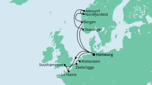AIDAprima Route 2023: Metropolen & Norwegen