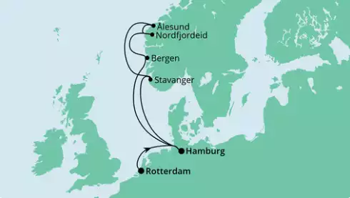 9 Tage mit AIDAprima Norwegen von Rotterdam nach Hamburg