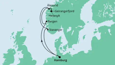 AIDAprima Route 2024: Norwegen