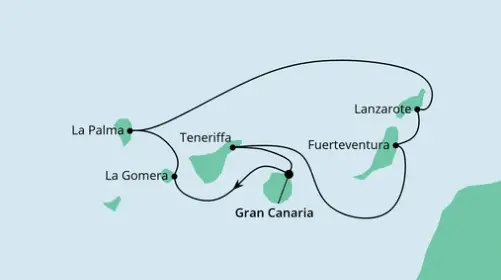 AIDAsol Route 2023: Kanaren mit La Gomera