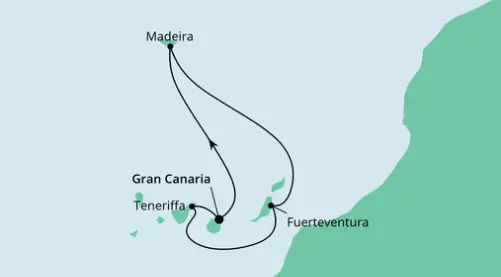 AIDAsol Route 2023: Kanaren & Madeira
