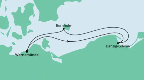 AIDAsol Route 2023: Kurzreise nach Polen & Bornholm