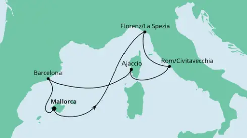 AIDAstella Route 2022: Mediterrane Schätze