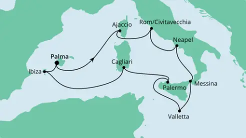 AIDAstella Route 2023: Italien & Mittelmeerinseln