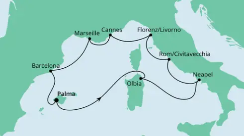 AIDAstella Route 2023: Mediterrane Highlights