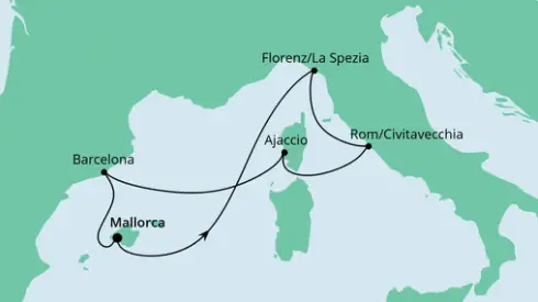 AIDAstella Route 2023: Mediterrane Schätze
