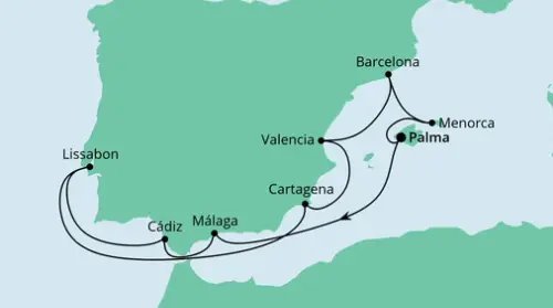 AIDAstella Route 2023: Spanien, Portugal & Balearen