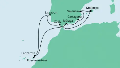 AIDAstella Route 2023: Spanien, Portugal & Kanaren