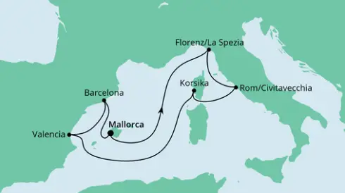 AIDAstella Route 2024: Mediterrante Schätze mit Valencia