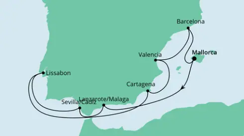 AIDAstella Route 2024: Spanien & Portugal