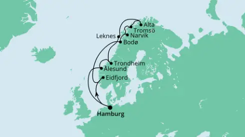 AIDAvita Route 2022: Nordlichter ab Hamburg