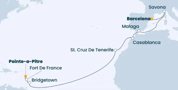 Costa Fascinosa Route 2022: Große Kreuzfahrten ab Barcelona