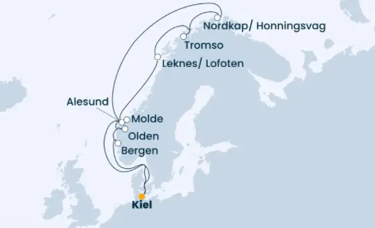 Costa Fascinosa Route 2022: Nordeuropa ab Kiel