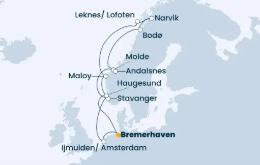 Costa Favolosa Route 2023: Nordeuropa 3