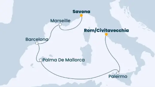 Costa Smeralda Route 2022: Mittelmeer 2