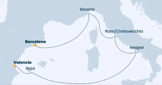 Costa Toscana Route 2022: Mittelmeer 3