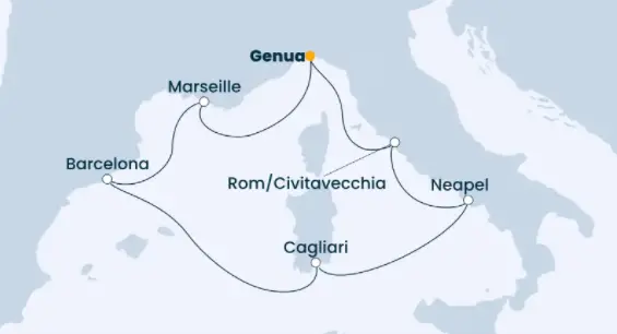 Costa Toscana Route 2023: Mittelmeer