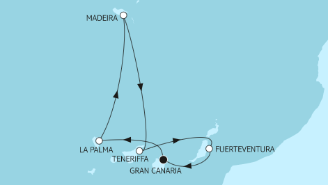 Mein Schiff 1 Route 2023: Kanaren mit Madeira 3
