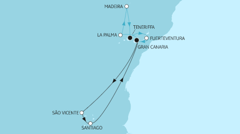 Mein Schiff 1 Route 2023: Kapverdische Inseln & Madeira