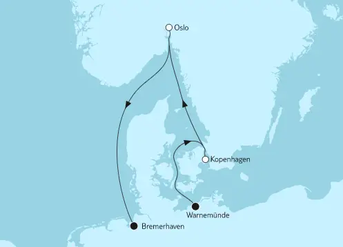 Mein Schiff 1 Route 2023: Nordeuropa mit Kopenhagen