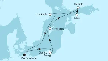 Mein Schiff 1 Route 2023: Ostsee mit Helsinki & Tallinn