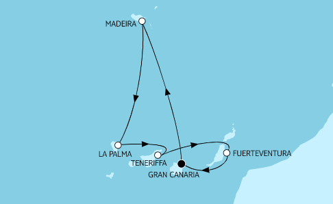 Mein Schiff 1 Route 2024: Kanaren mit Madeira 2