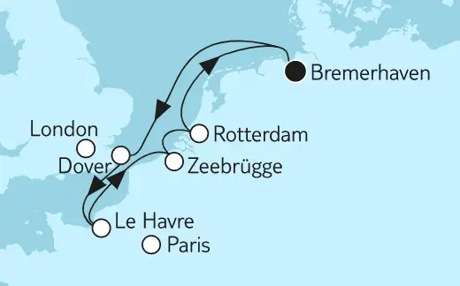 Mein Schiff 3 Route 2022: Westeuropa mit Dover