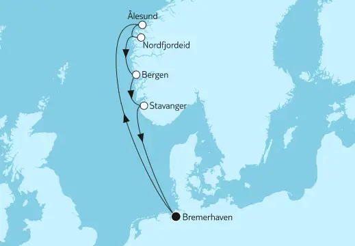 Mein Schiff 3 Route 2024: Norwegen mit Nordfjordeid