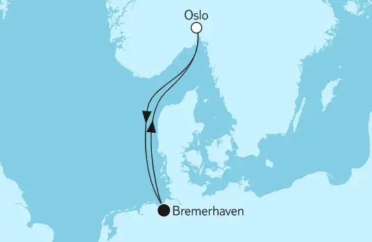 Mein Schiff 3 Route 2024: Norwegen mit Oslo