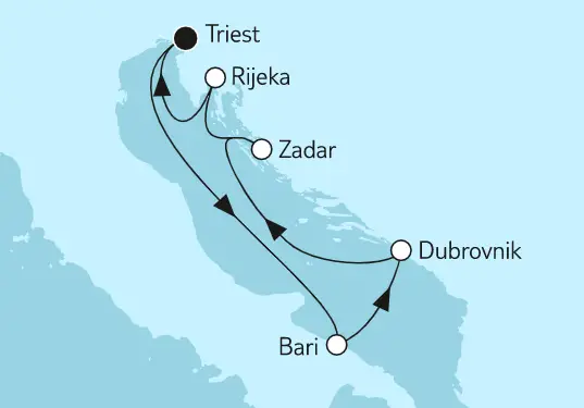 Mein Schiff 5 Route 2022: Adria mit Dubrovnik
