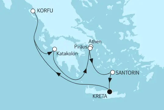 Mein Schiff 5 Route 2022: Griechenland mit Korfu
