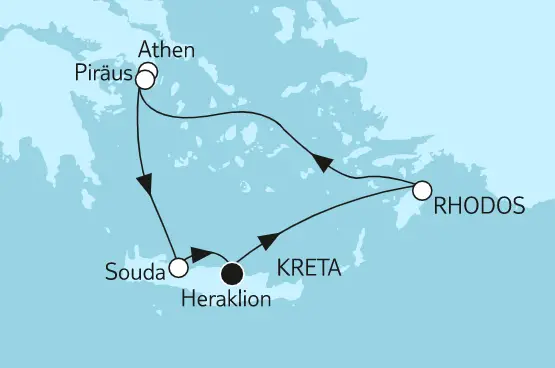 Mein Schiff 5 Route 2022: Griechenland mit Rhodos