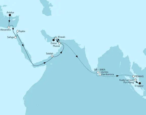 Mein Schiff 5 Route 2022: Weltentdecker-Route