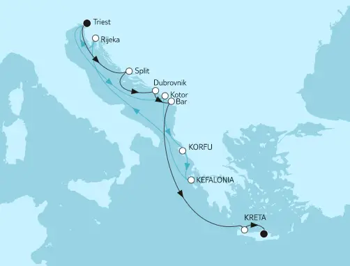 Mein Schiff 5 Route 2023: Adria mit Split 2