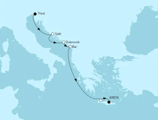 Mein Schiff 5 Route 2023: Adria mit Split