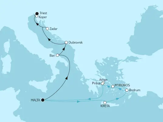 Mein Schiff 5 Route 2023: Mittelmeer mit Dubrovnik