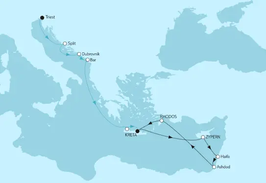 Mein Schiff 5 Route 2023: Mittelmeer Zypern