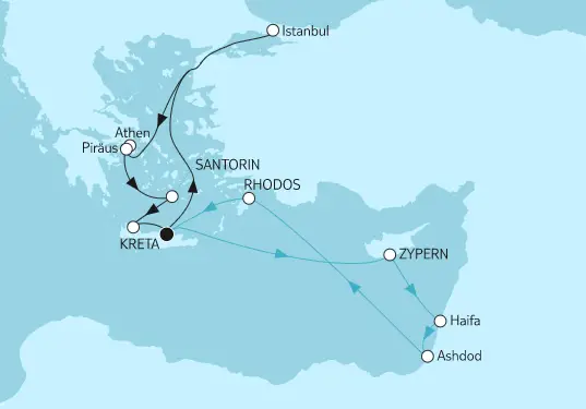 Mein Schiff 5 Route 2023: Östliches Mittelmeer mit Zypern 2