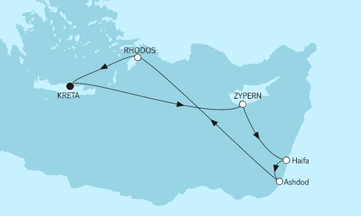 Mein Schiff 5 Route 2023: Östliches Mittelmeer mit Zypern
