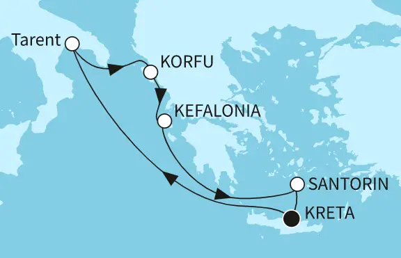 Mein Schiff 5 Route 2024: Östliches Mittelmeer mit Korfu