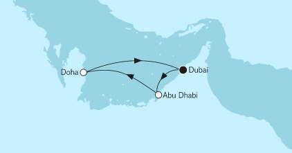Mein Schiff 6 Route 2022: Dubai mit Katar