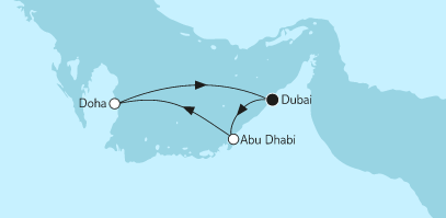 Mein Schiff 6 Route 2023: Dubai mit Katar