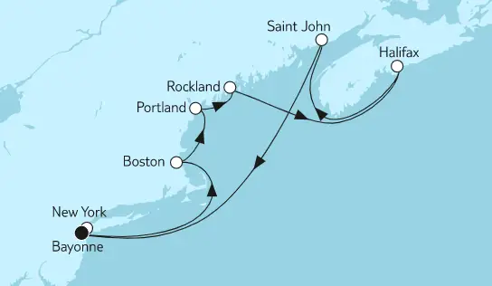 Mein Schiff 6 Route 2023: Nordamerika mit Kanada