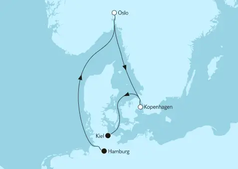 Mein Schiff 6 Route 2023: Nordeuropa mit Oslo