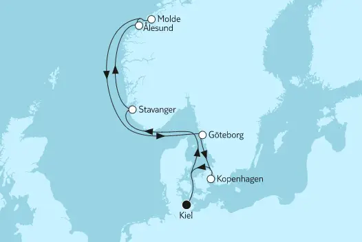 Mein Schiff 6 Route 2023: Norwegen mit Molde