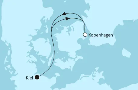 Mein Schiff 6 Route 2023: Ostsee mit Kopenhagen