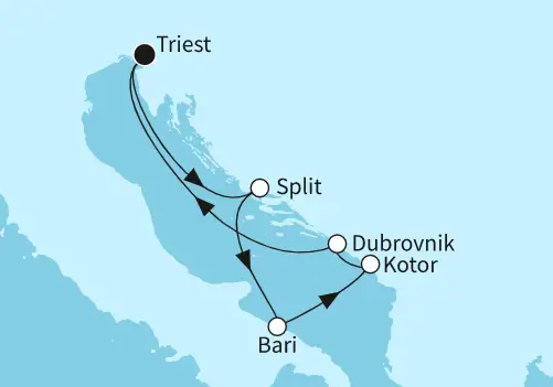 Mein Schiff 6 Route 2024: Adria mit Dubrovnik
