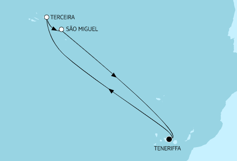 Mein Schiff Herz Route 2022: Azoren